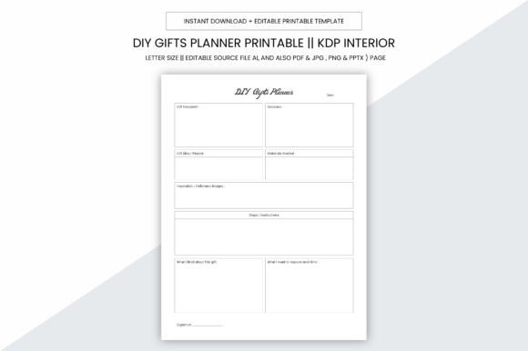 Download DIY Gifts Planner Kdp Interior Printable - Diy gifts Collection