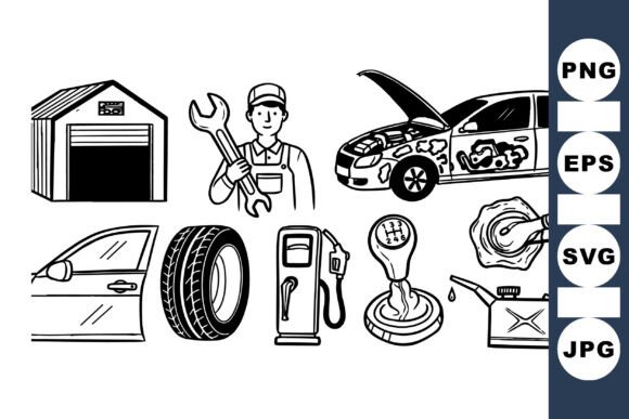 Download Hand Drawn Car Repair Set - Hand drawn Collection