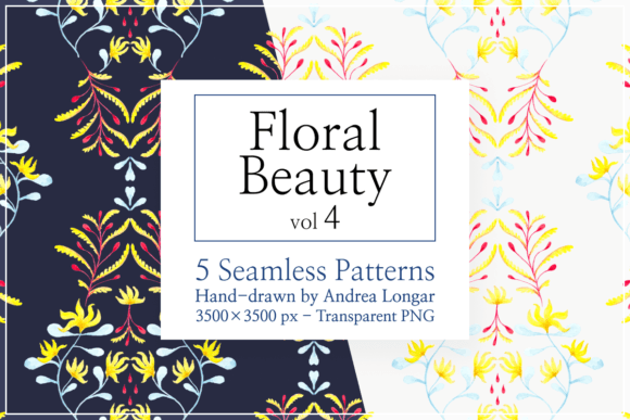 Download Floral Beauty #4 Hand Drawn Patterns - Hand drawn Collection
