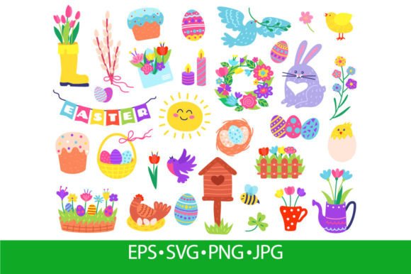 Download Cute Easter Elements, Hand Drawn Spring - Hand drawn Collection